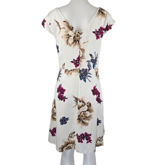 Ann Taylor Factory Linen Blend Floral Women's Dress 14 - Picture 3 of 5